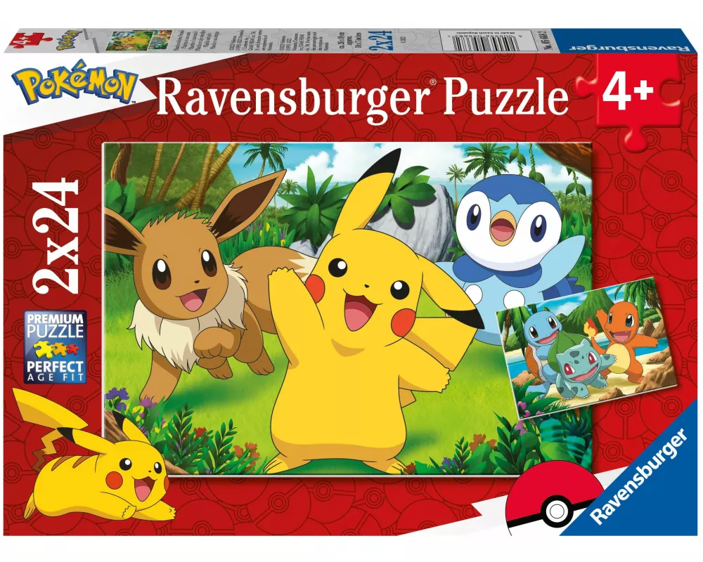 Kinderpuzzle 2x24 Teile - Pokémon - Pikachu und seine Freunde