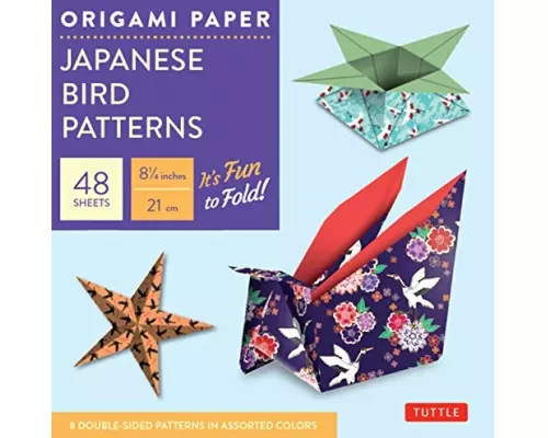 Origami Paper - Japanese Bird Patterns - 8 1/4" - 48 Sheets