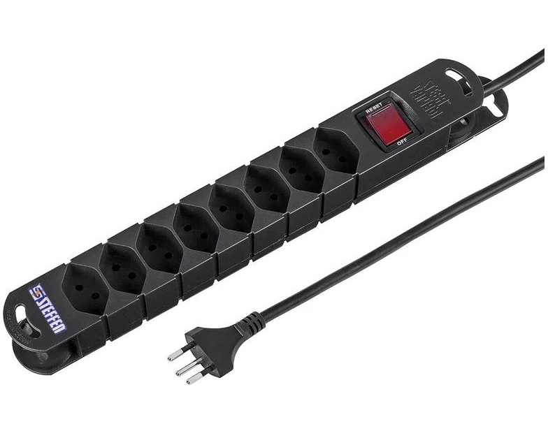 STEFFEN Steckdosenleiste TIDE 8 x T13 3m Schwarz
