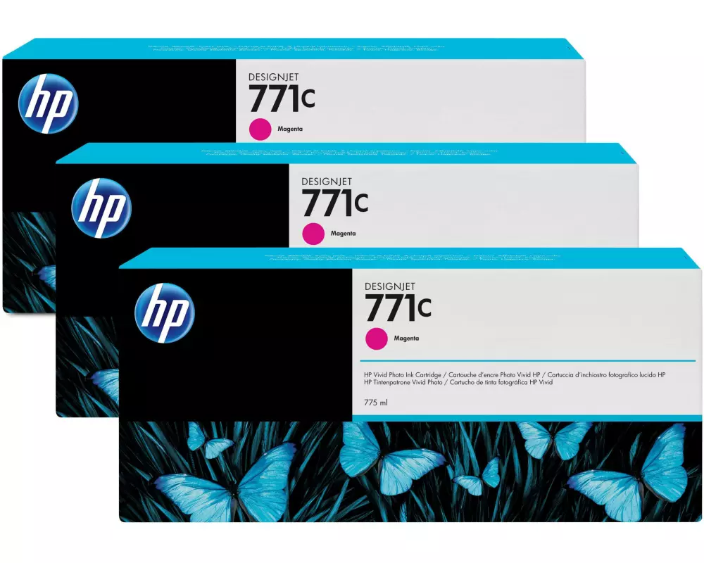 HP Tinte Nr. 771C (B6Y33A) Magenta (3er-Pack)
