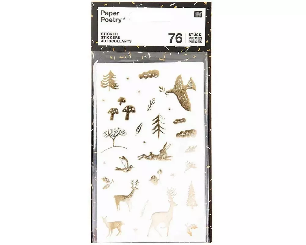 Rico Design Motivsticker Herbst/Weihnachten Gold
