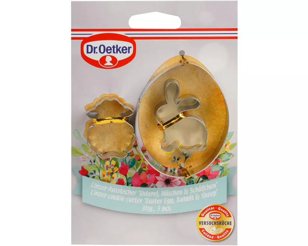 Dr.Oetker Ausstecher 3er-Set, Osterei, Hase, Schäfchen