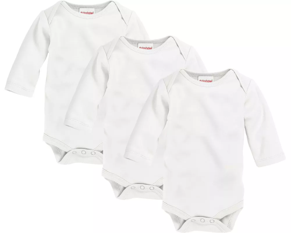 Playshoes Langarm-Body 3er Set uni Gr. 74/80