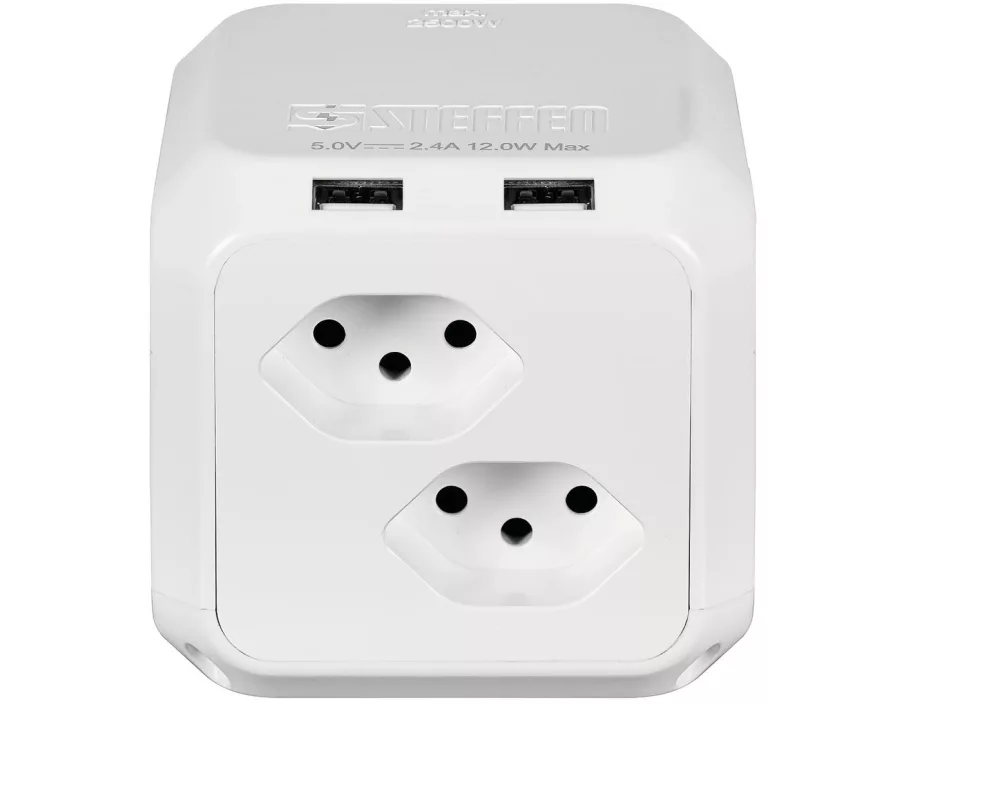 STEFFEN Stromverteiler CUBE 8x T13 2x USB-A