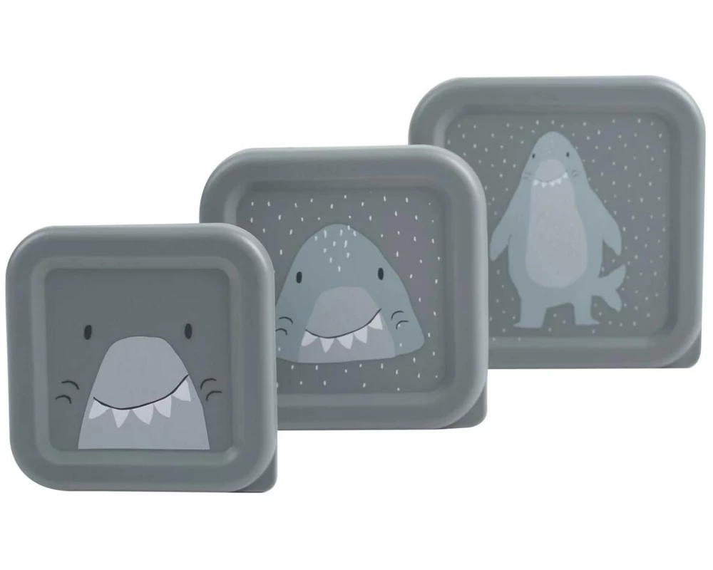 Trixie Lunchbox Hai 3er Set, Hellgrau