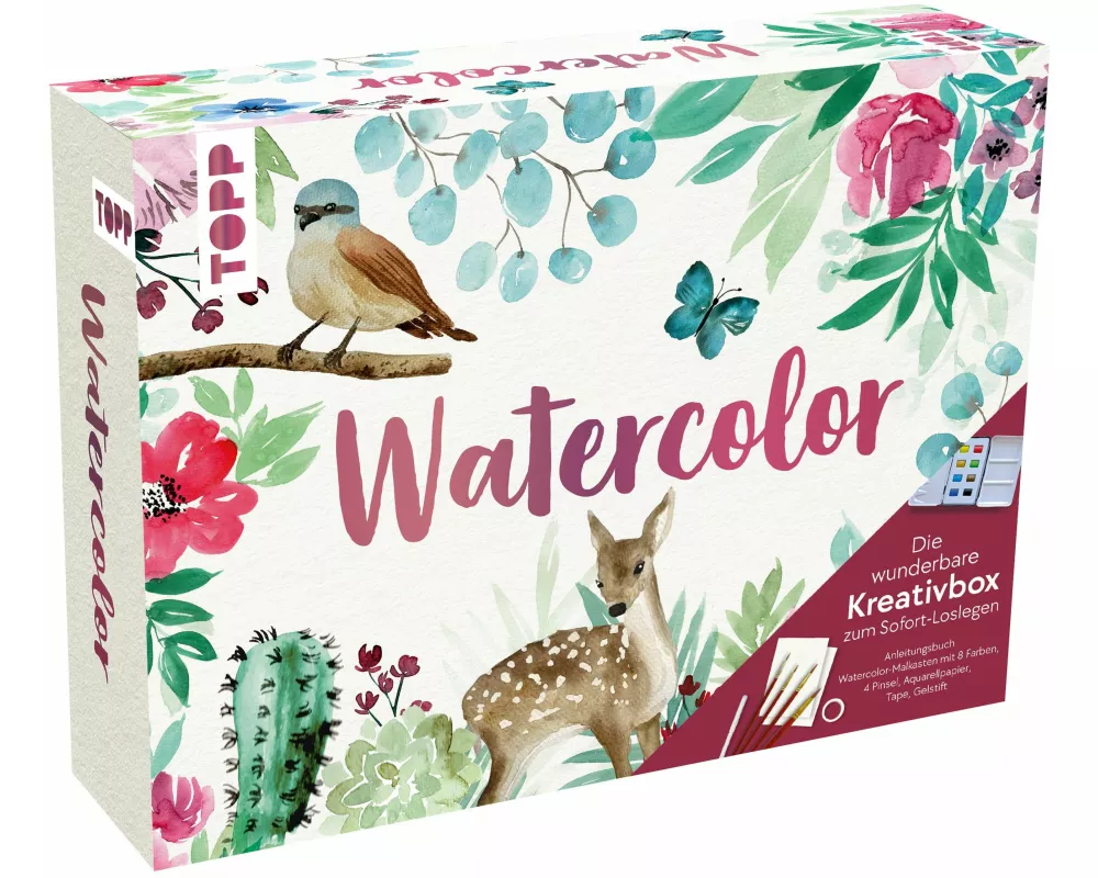 Watercolor - Die wunderbare Kreativbox. Mit Anleitungsbuch und Material