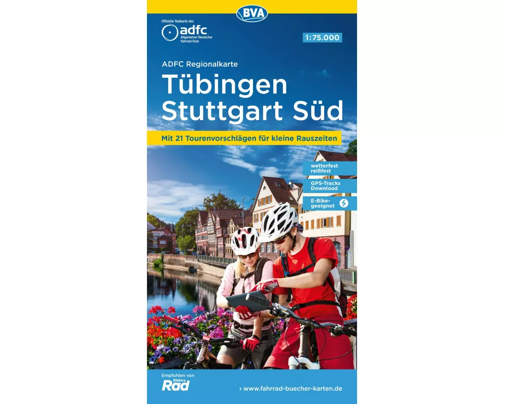 BVA ADFC Regionalkarte Tübingen - Stuttgart Süd 1:75.000