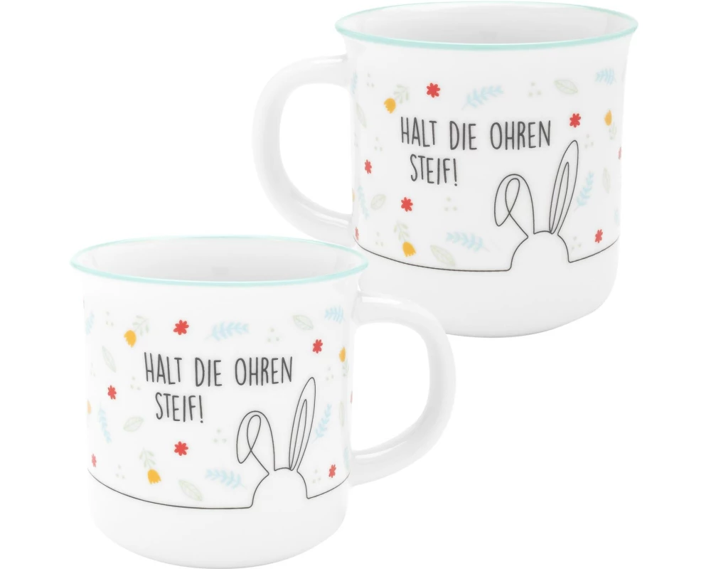 Sheepworld Universaltasse Halt die Ohren Steif! 350 ml, 1 Stück, Weiss