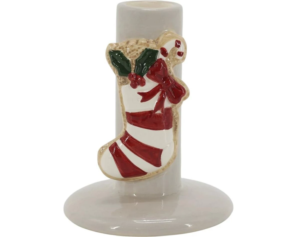 Chic Antique Kerzenständer mit Weihnachtsstrumpf, 10 x 8 cm