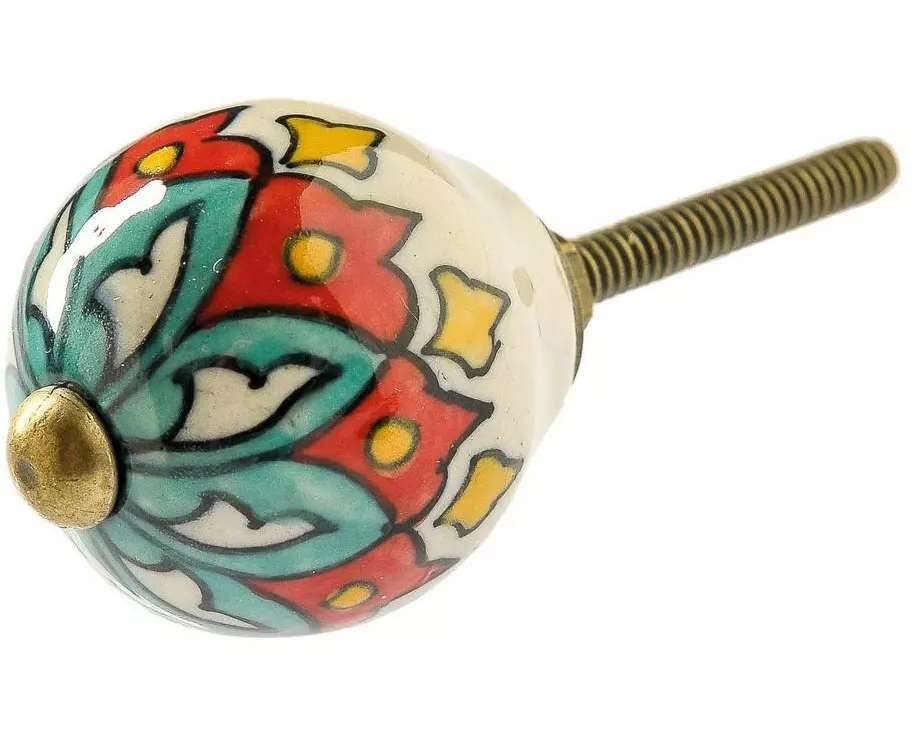 Tranquillo Möbelgriff handgemacht, Ø 3 cm, Mehrfarbig/Gold