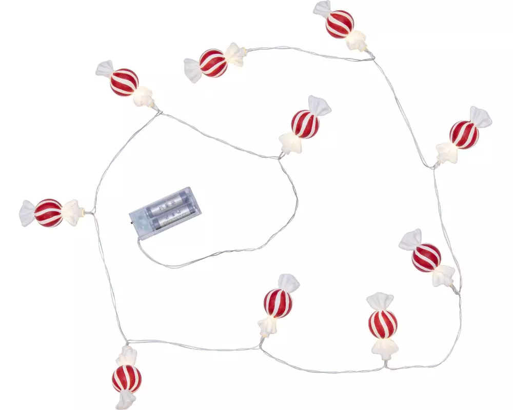 Star Trading LED-Lichterkette Bonbon, Indoor, Warmweiss, Rot
