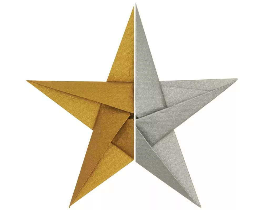 Origami 15x15 cm, gold/silber FSC MIX 32 Blatt, 75 g/m²