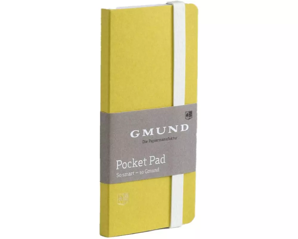 Gmund Notizbuch Pocket Pad 6.7 x 13.8 cm, Blanko, Gelbgrün