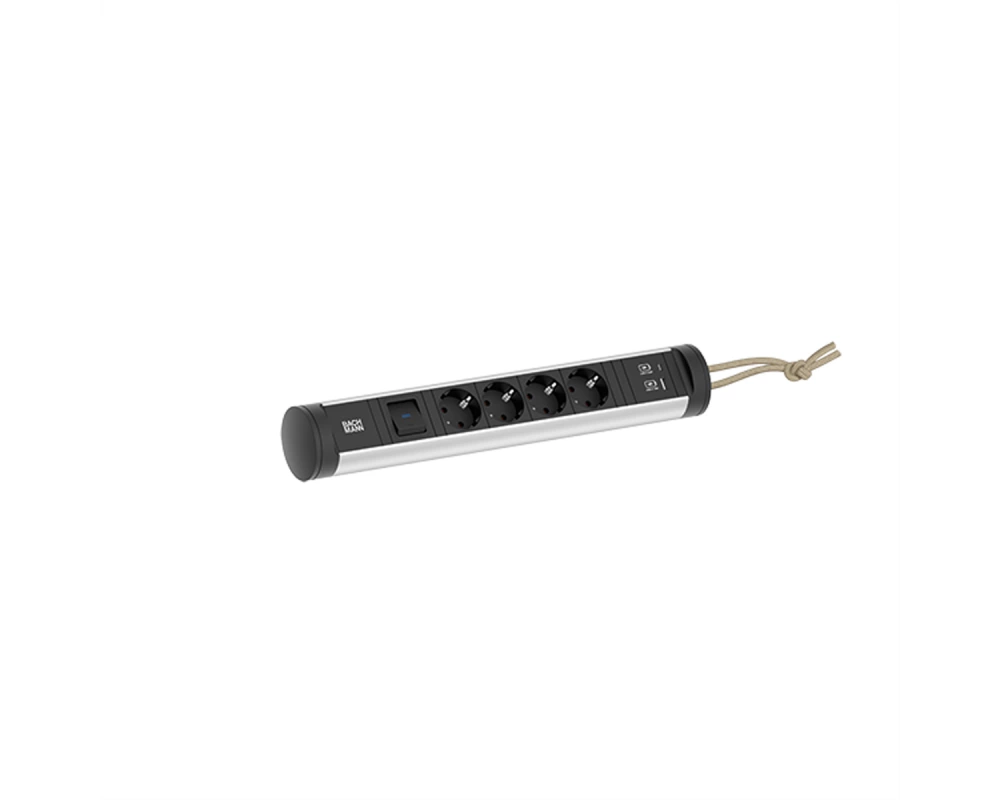 BACHMANN CYCLE Loop 4xCEE7/3 1xSchalter 1xUSB A/C 22W 2,5m CEE7/7