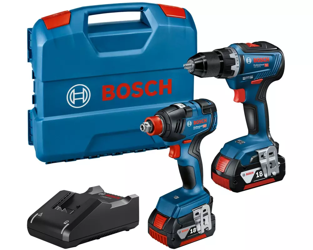 Bosch Professional Akku-Drehschlagschrauber GDX 18 V-200 + GSR 18 V-55