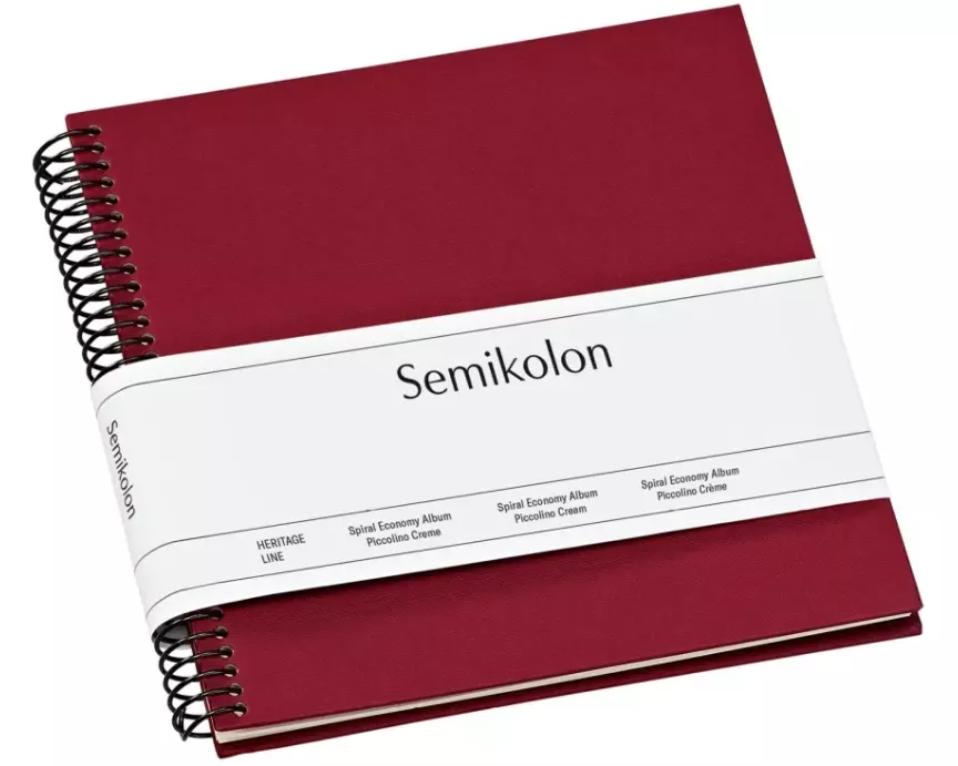 Semikolon Fotoalbum 17 x 17 cm Bordeaux, 20 cremeweisse Seiten
