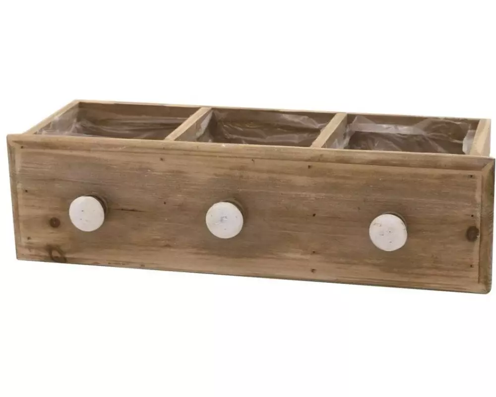 CHALET Aufbewahrungskiste mit Einsatz 32 x 10 x 9 cm, Braun