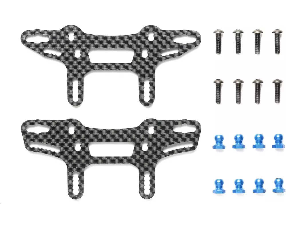 Tamiya XM-01 Carbon Damper Stays (Front & Rear)