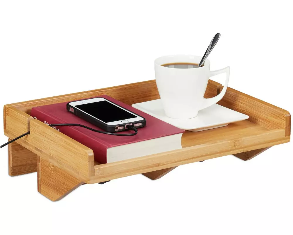 relaxdays Bettablage zum Anklemmen Nature