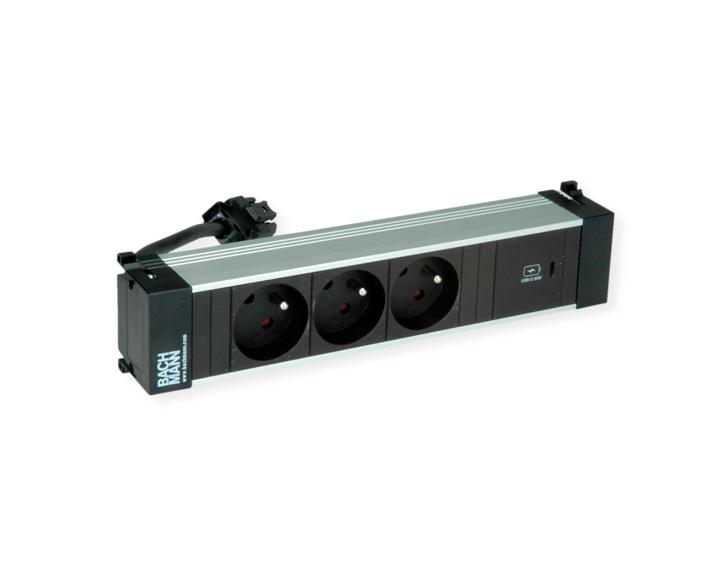 BACHMANN POWER FRAME M 3xUTE 1xUSB C 30W 0,2m GST18