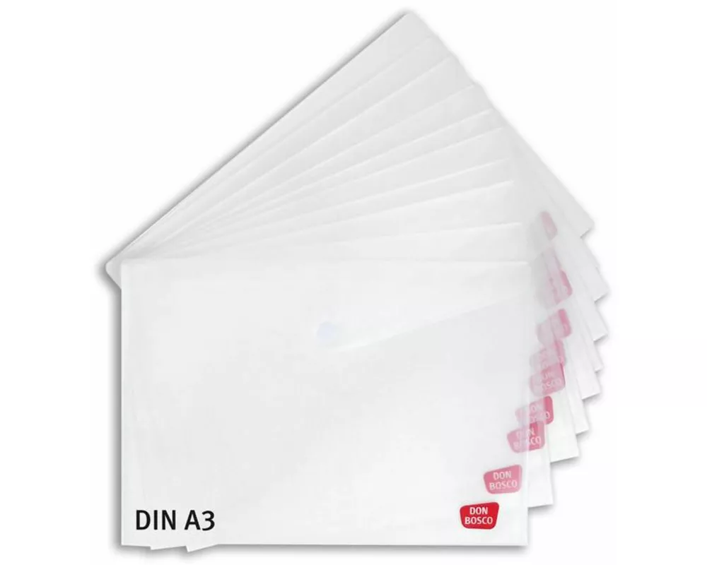 Sicht- und Schutzhülle für Kamishibai-Bildkarten (Kamishibai-Hülle), DIN A3, mit Klettverschluss, transparent, Vorteilspack mit 10 Exemplaren