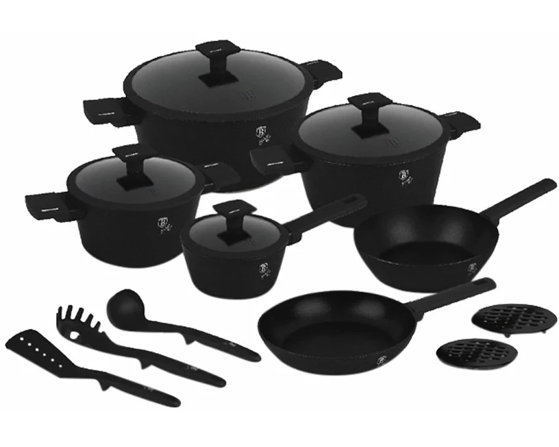 Berlinger Haus 15-teiliges Kochgeschirr-Set Matte Black Collection