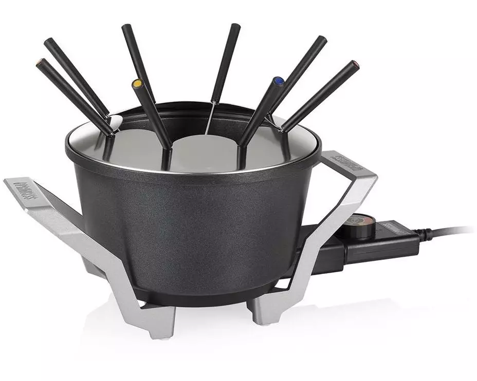 Princess Fondue Premium 10 Teile, Schwarz/Silber