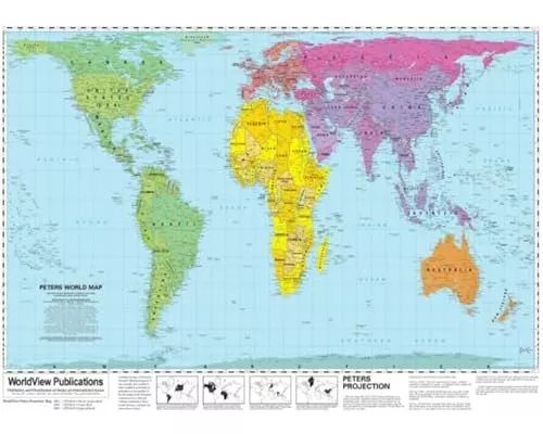Peters Projection World Map (Flat, rolled)