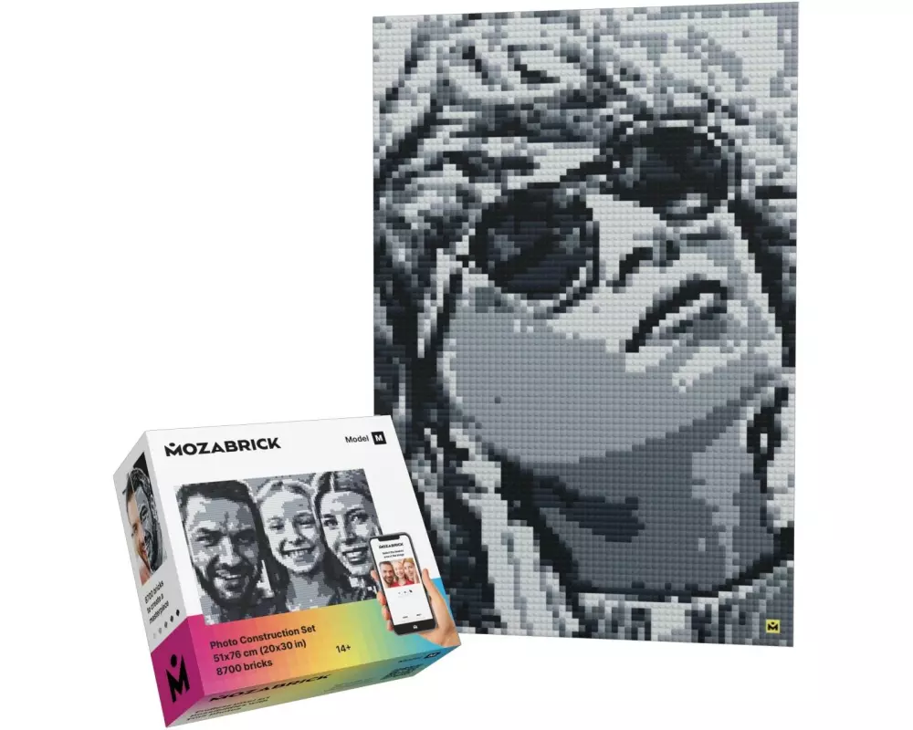 Mozabrick Bausteine Klemmbausteine Mosaik, M Monochrom
