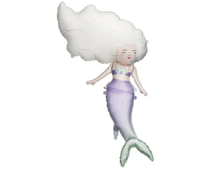 Partydeco Folienballon Meerjungfrau, Lila, 67 x 110 cm, 1 Stück