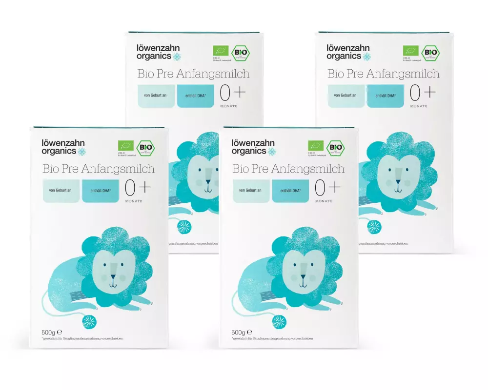 löwenzahn organics Anfangsmilch Bio Pre 0+ Mt. 4x 500 g