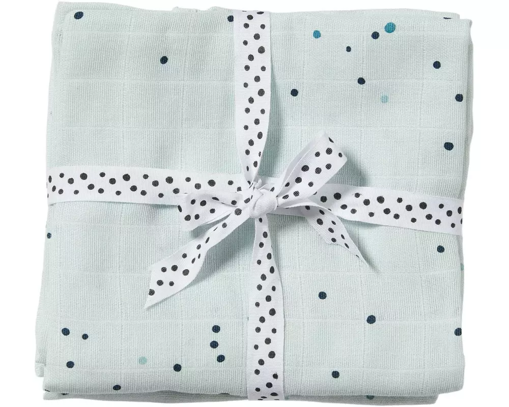 done by deer Mulltuch 2er Set Dreamy Dots Blau 70 cm x 70 cm