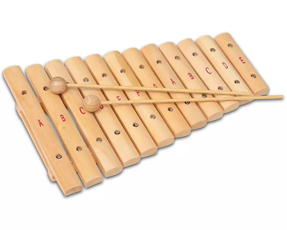 Bontempi Musikinstrument Xylophon mit 12 Holzplättchen
