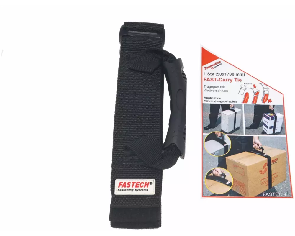 FASTECH Schlaufenband Fast-Carry-Tie 50 mm x 1.7 m, Schwarz