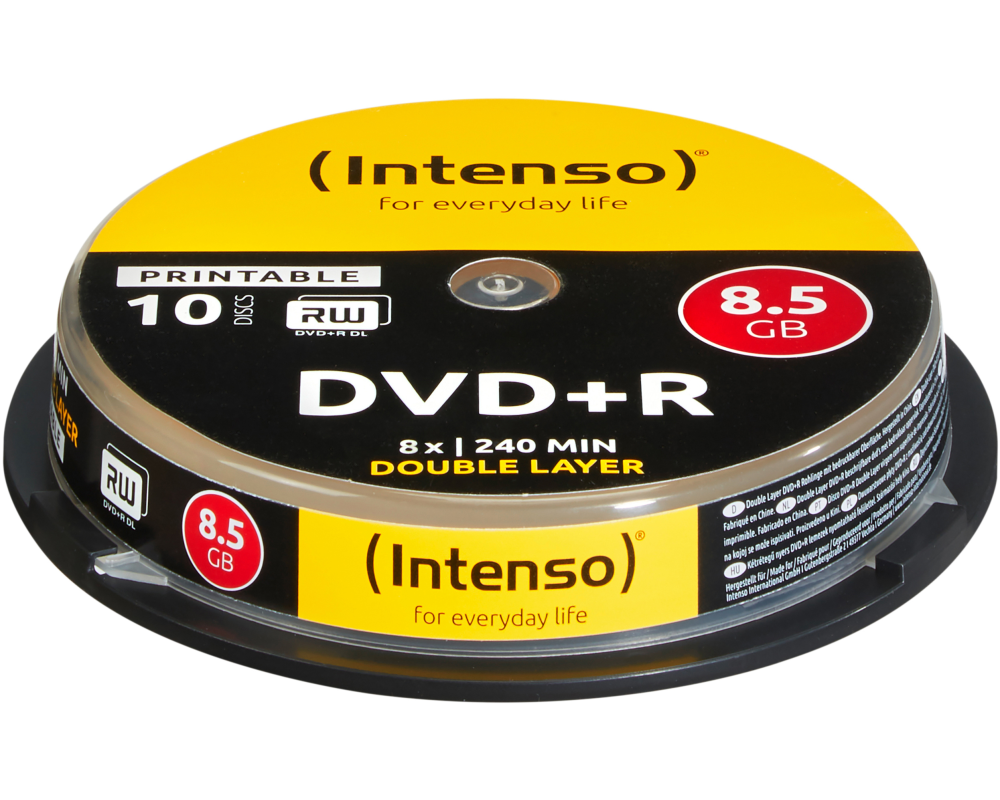 INTENSO DVD+R Cake Box 8.5GB 4381142 8X DL print. 10 PCS