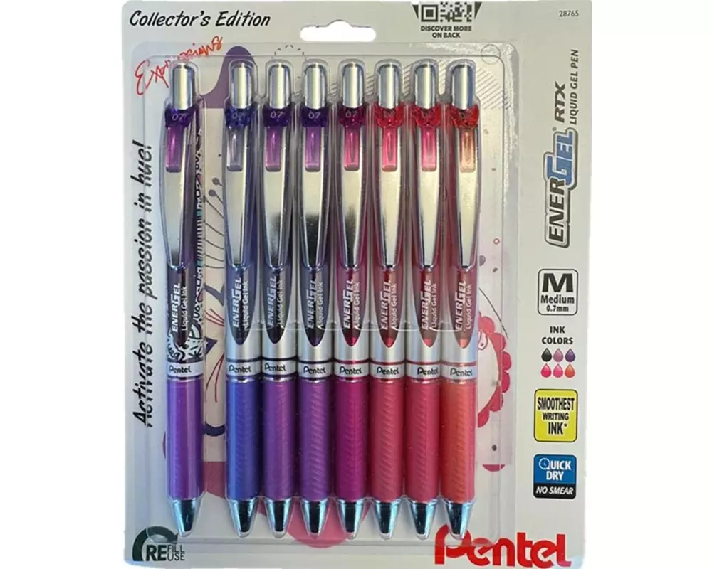 pentel Gelschreiber Passion 0.7 mm, Mehrfarbig, 8 Stück