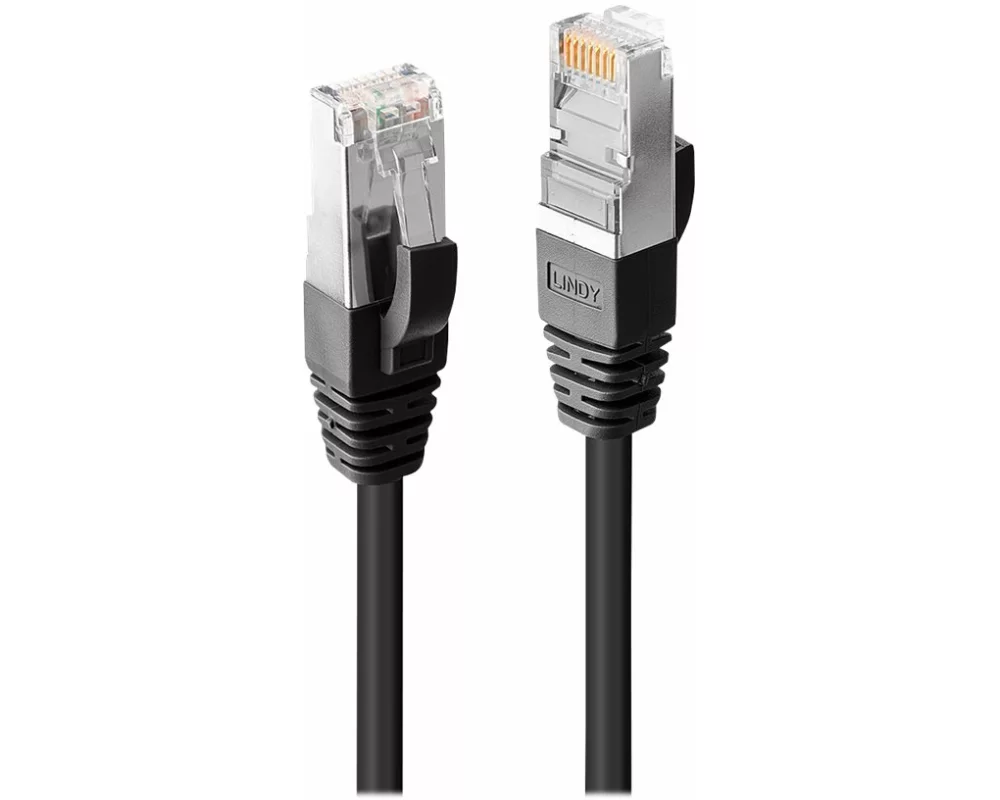LINDY Patch Cable, Cat6, S/FTP, RJ45-RJ45, 20m, black, LSOH, PIMF, including Testprotocol, snagless