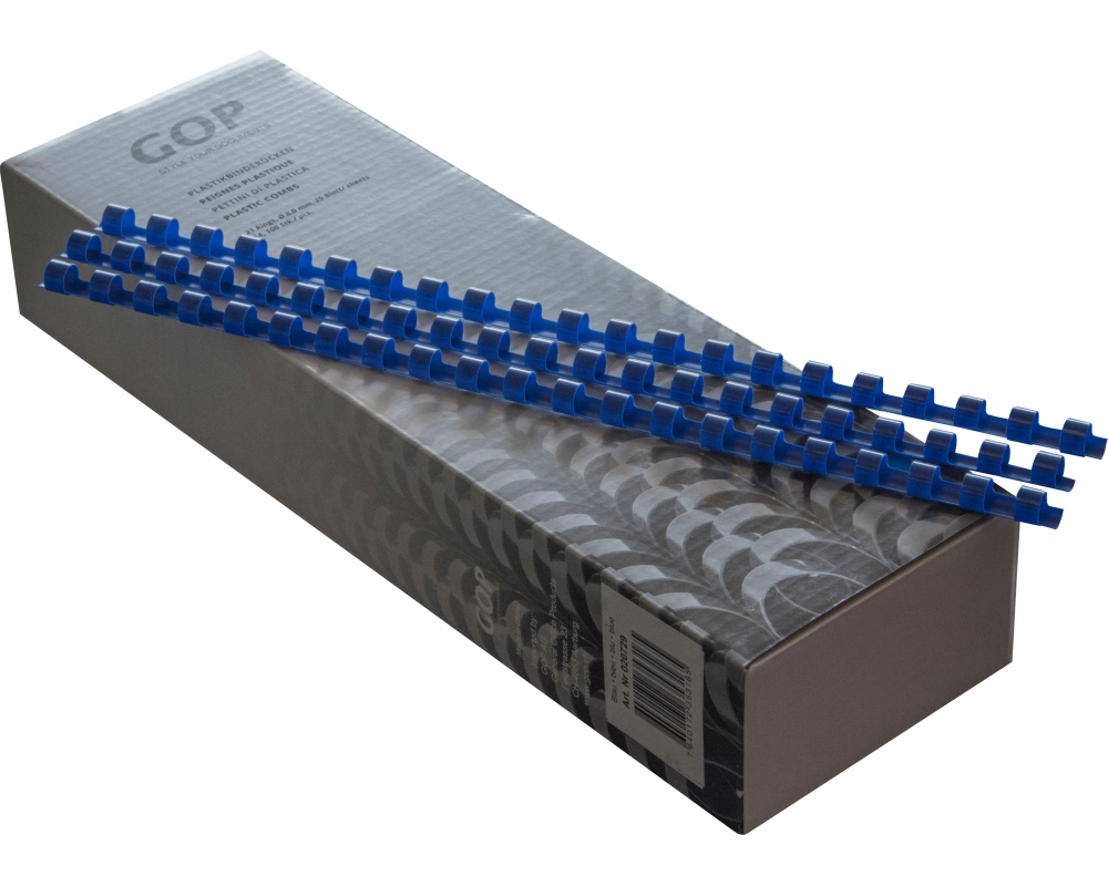 GOP Plastikbinderücken 020729 8mm, blau 100 Stück
