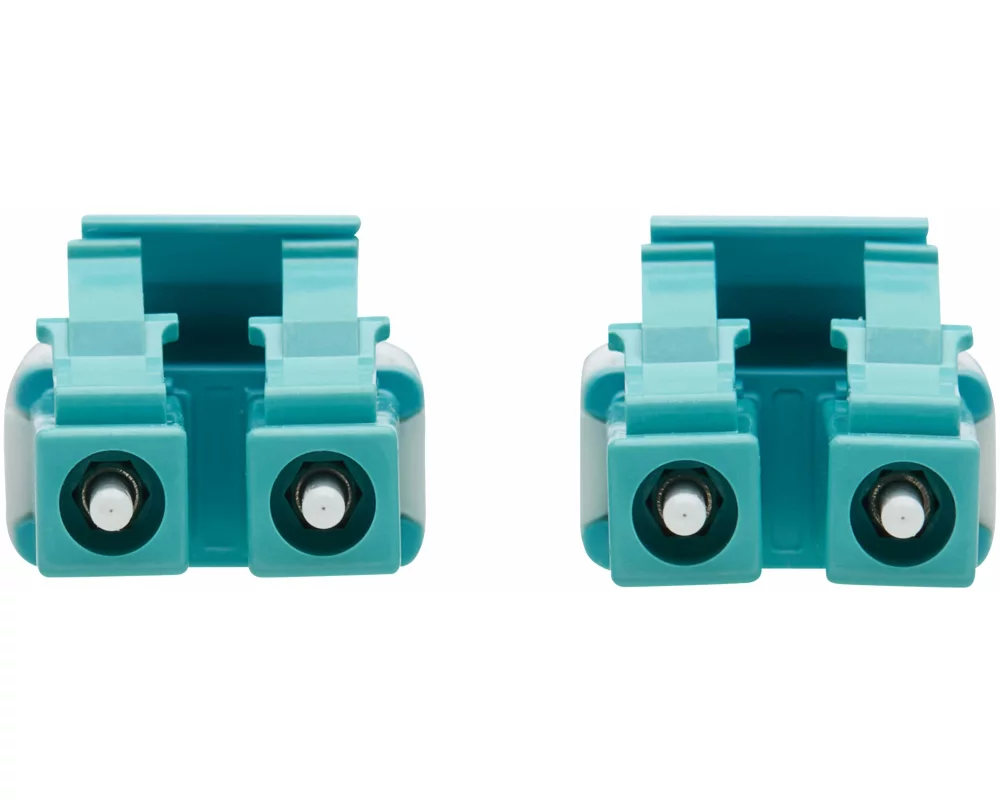 EATON TRIPPLITE 100G, Duplex, Multimode, 50/125, OM4, Armored, Fiber Optic Cable, LC/LC, Duplex, M/M, LSZH, Aqua, 15m 49.2ft.