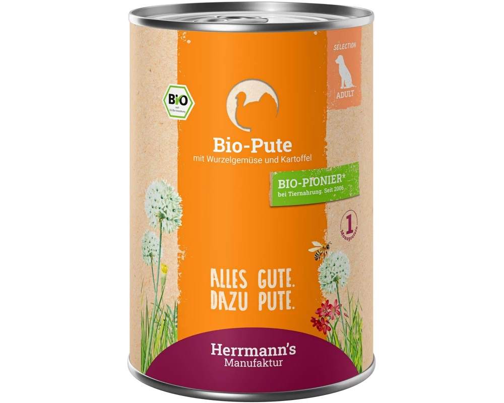 Herrmann's Nassfutter Bio Pute mit Pastinake und Kartoffel 400 g