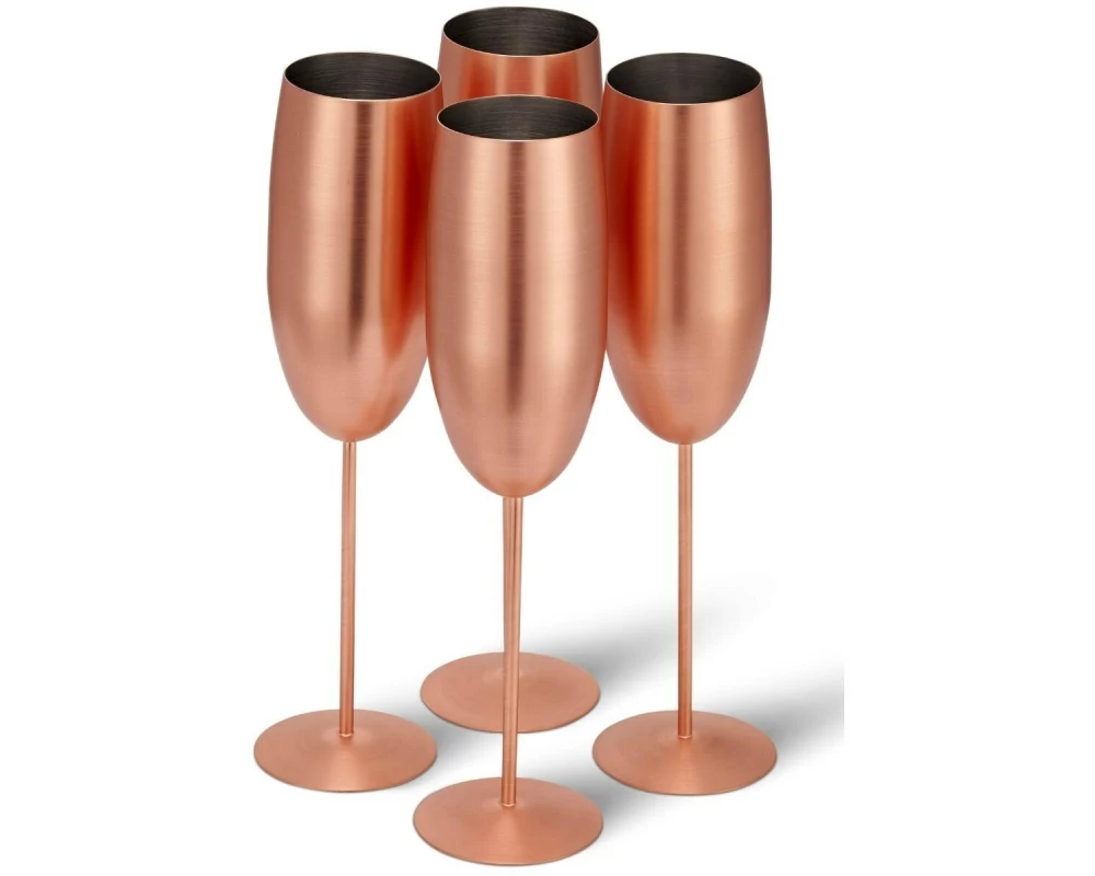 Oak & Steel Sektglas 285 ml, 4 Stück, Rosegold matt