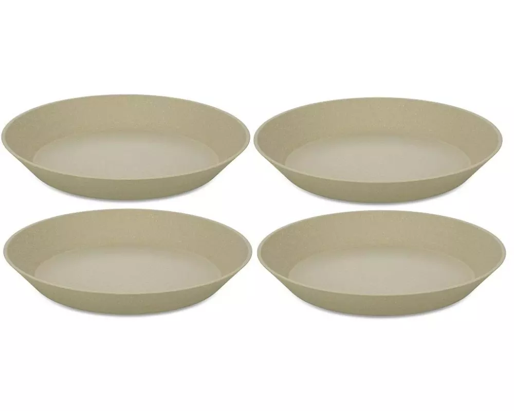 Koziol Suppen- & Pastateller Connect 24 cm, 4 Stück, Sand/Gelb