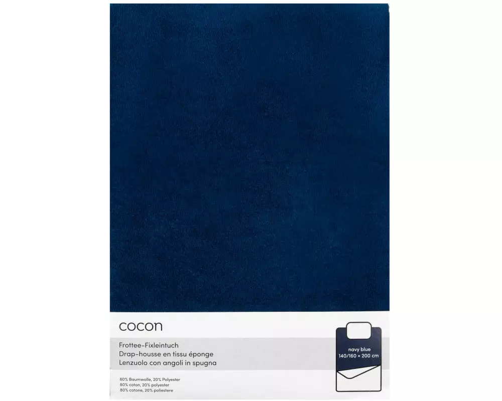 COCON Fixleintuch Frottee 140-160 x 200 cm, Marineblau