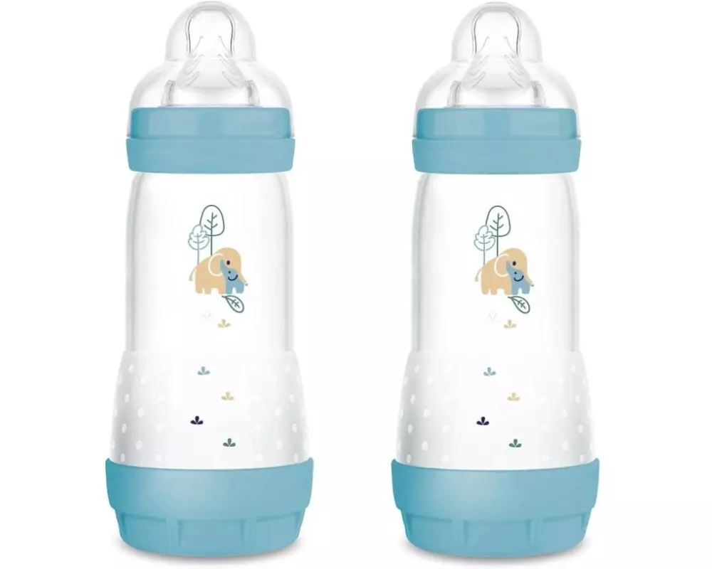 MAM Kunststoffflasche Easy Start 2er Set Blau 320 ml