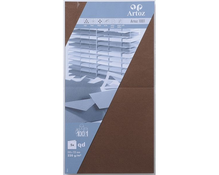 ARTOZ Karten 1001 310x155mm 107452266 220g, braun 5 Blatt