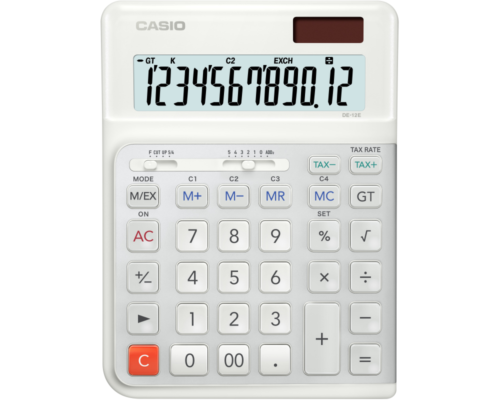 CASIO Tischrechner DE-12E-WE weiss
