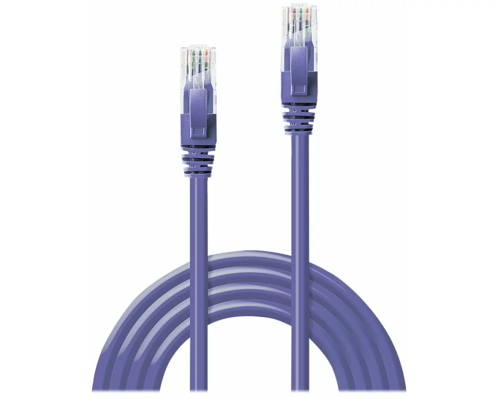 LINDY Patch Cable, Cat6, UTP, RJ45-RJ45, 2m, violett