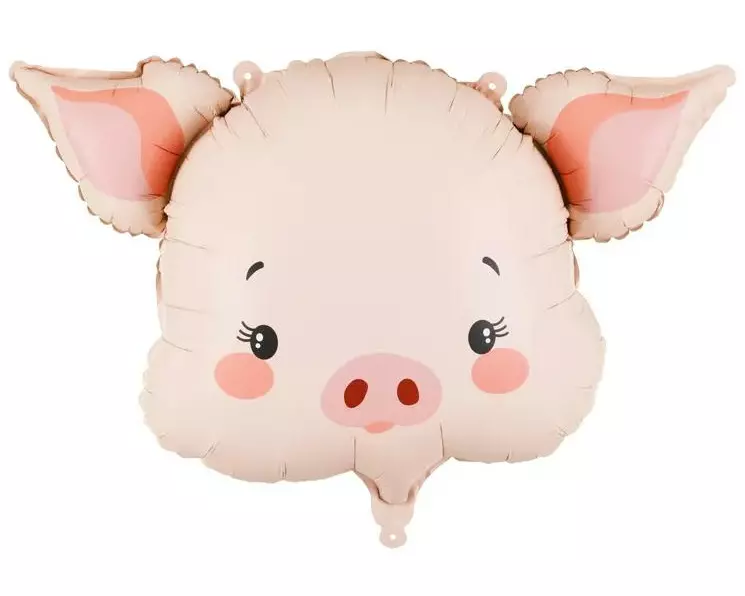 Partydeco PartyDeco Folienballon Schweinchen Rosa