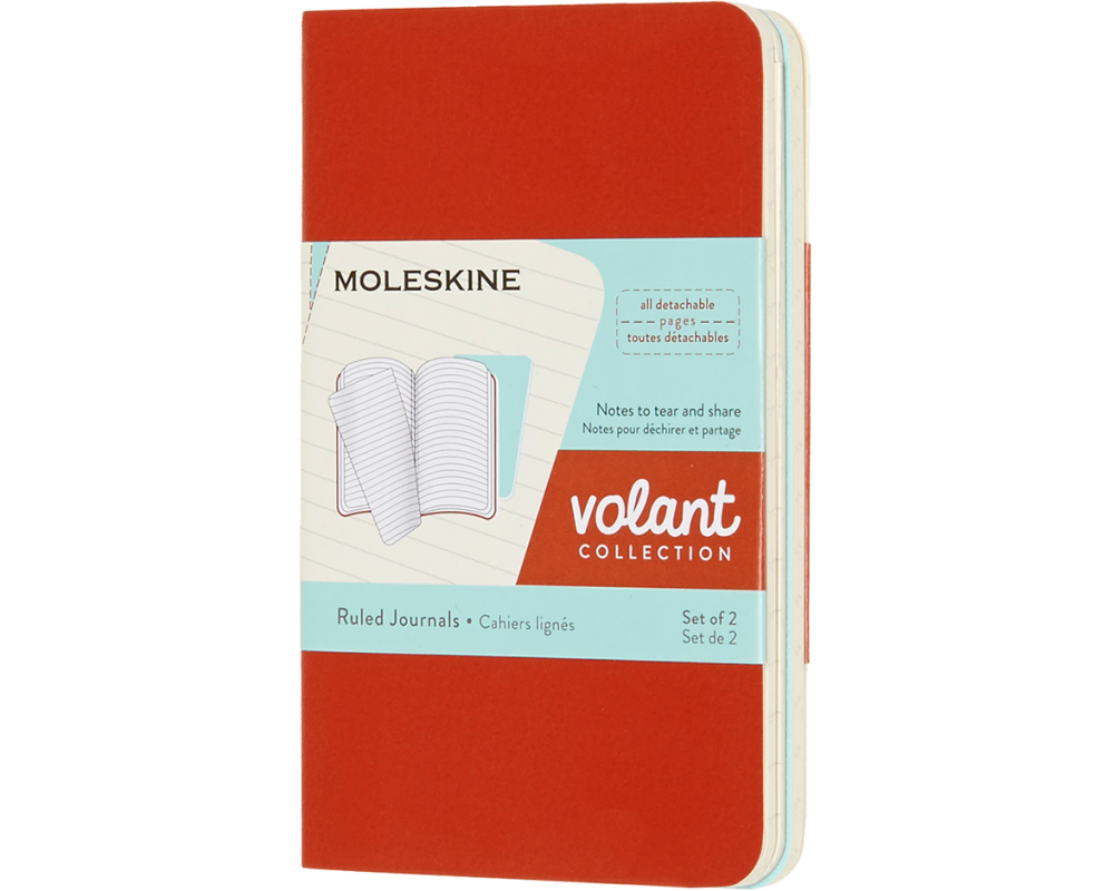 MOLESKINE Notizheft 2x 10.5x6.5cm 620480 liniert, korall/marine, 56 S.