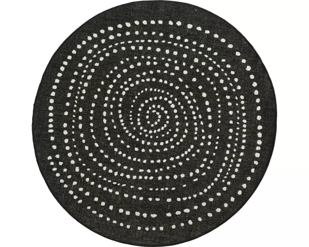 Hanse Home Teppich Bali 140 cm x 140 cm, Crème/Schwarz